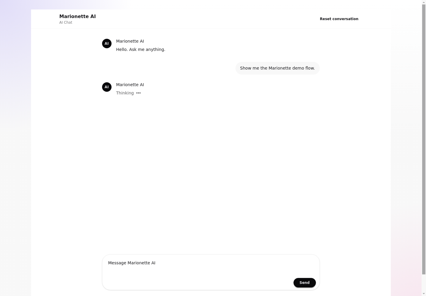 AI chat sample screenshot